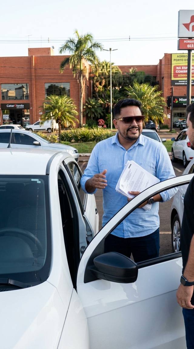Lucas atendendo um cliente